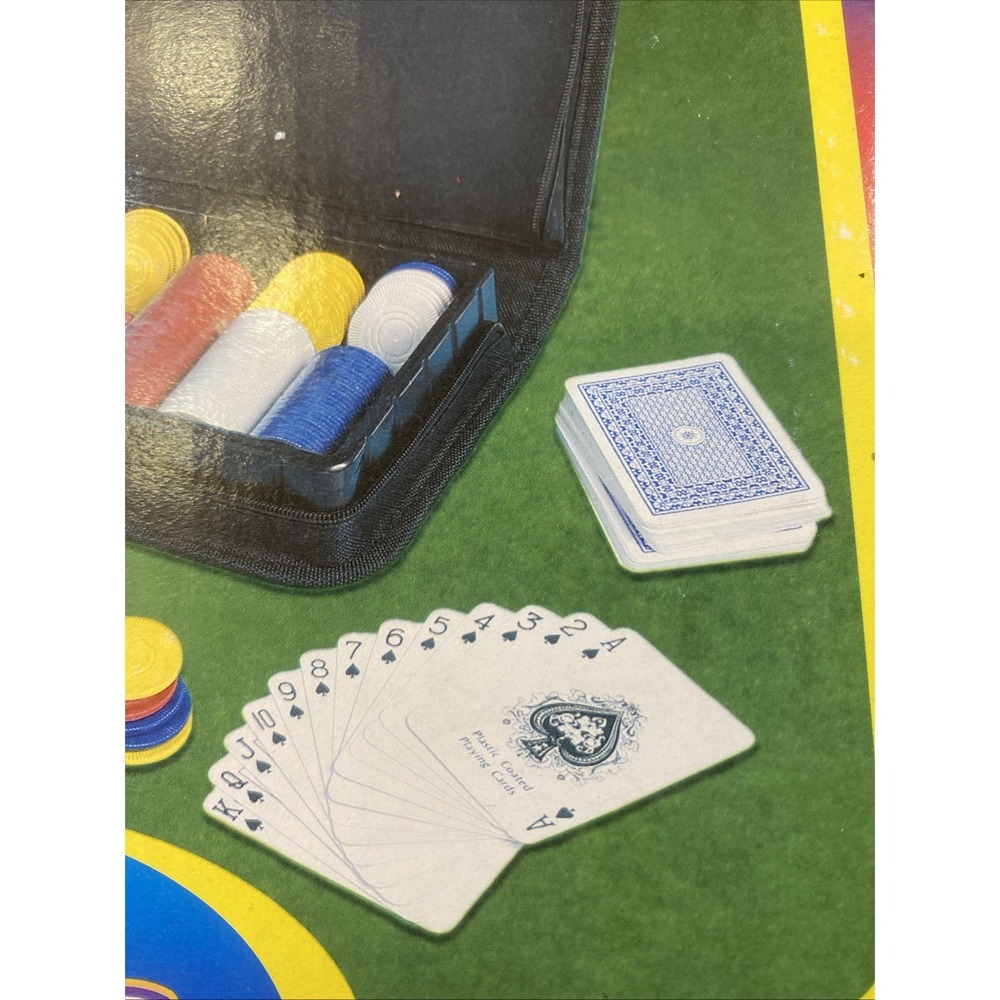 Vtg Excite Travel Texas Hold'Em Poker Set 200 Chips & Travel Case New 90s Y2K - Picture 4 of 16